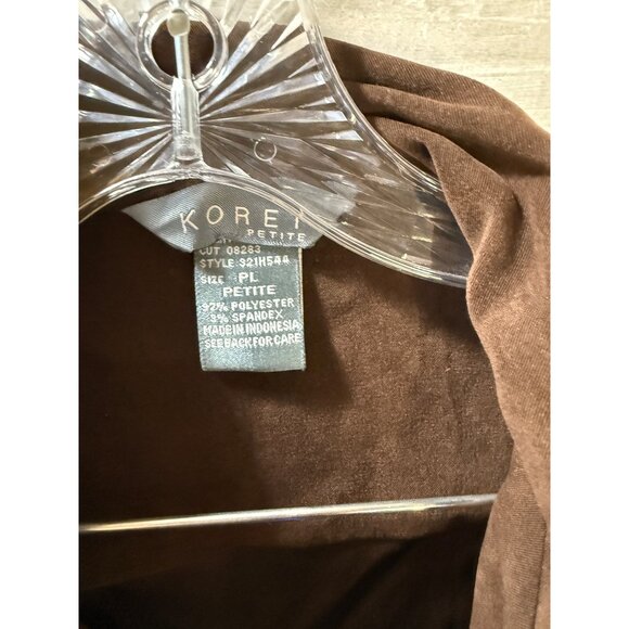 Koret Petite Brown Button-Up Jacket W/ Floral Embroidery Size PL Polyester & Spa - Picture 3 of 8